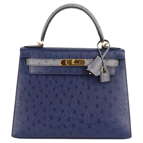 bolso hermes gris piel de avestruz